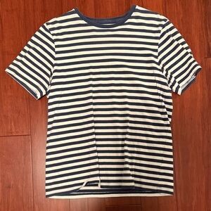 Cotton On Navy and White Striped Short Sleeve Tee